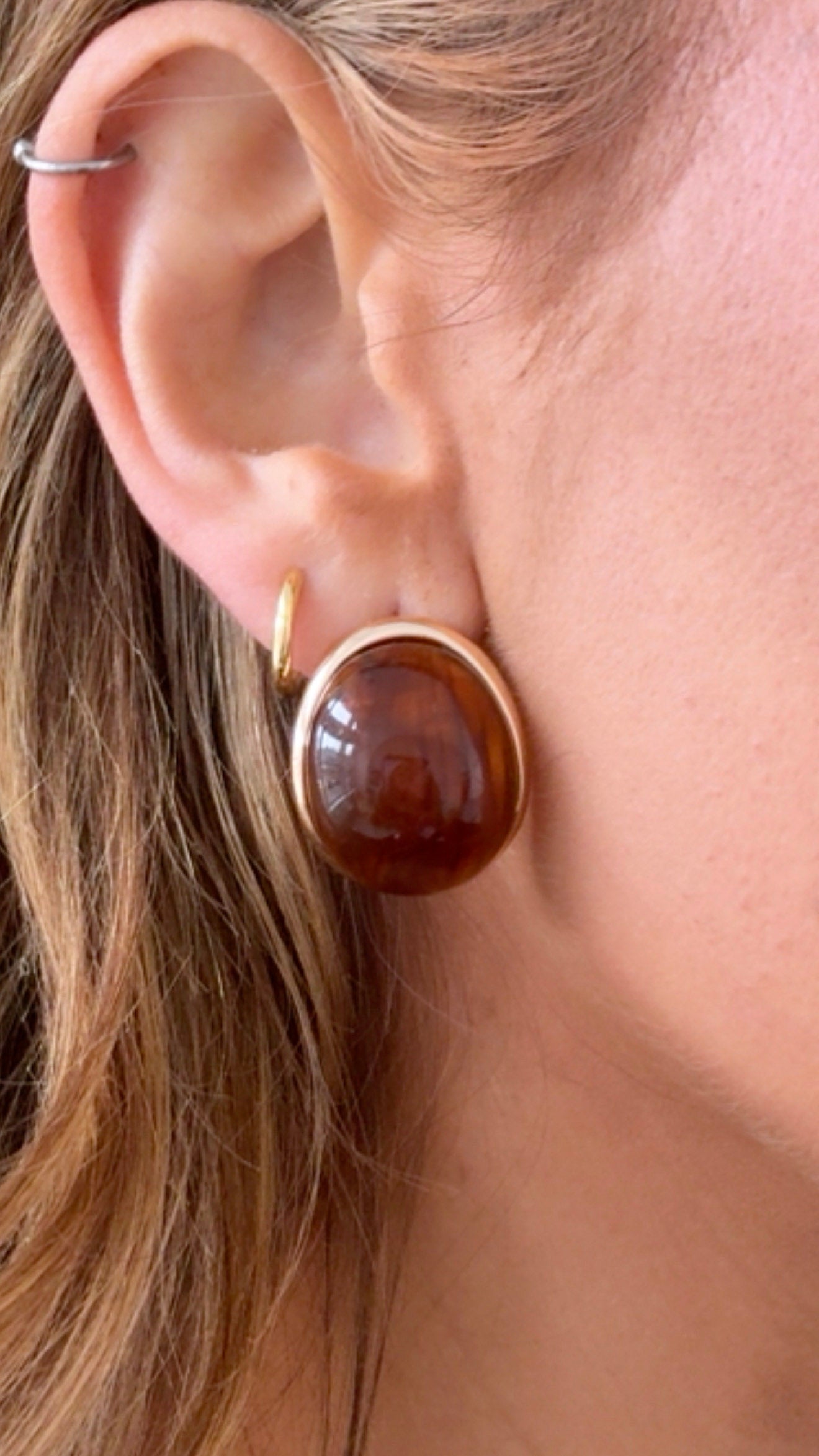 Maple Button Drop Earring