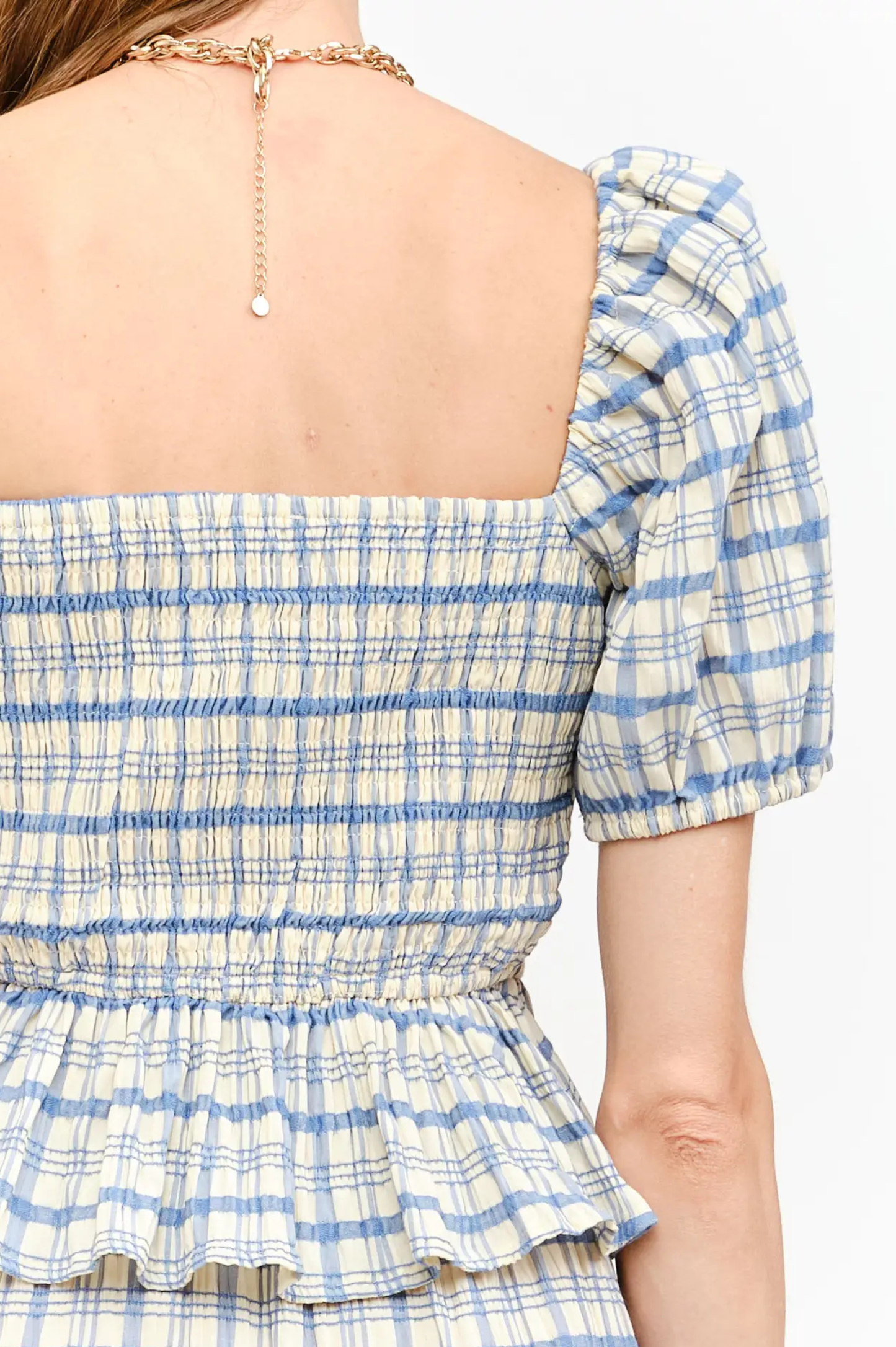 Clemence Plaid Top