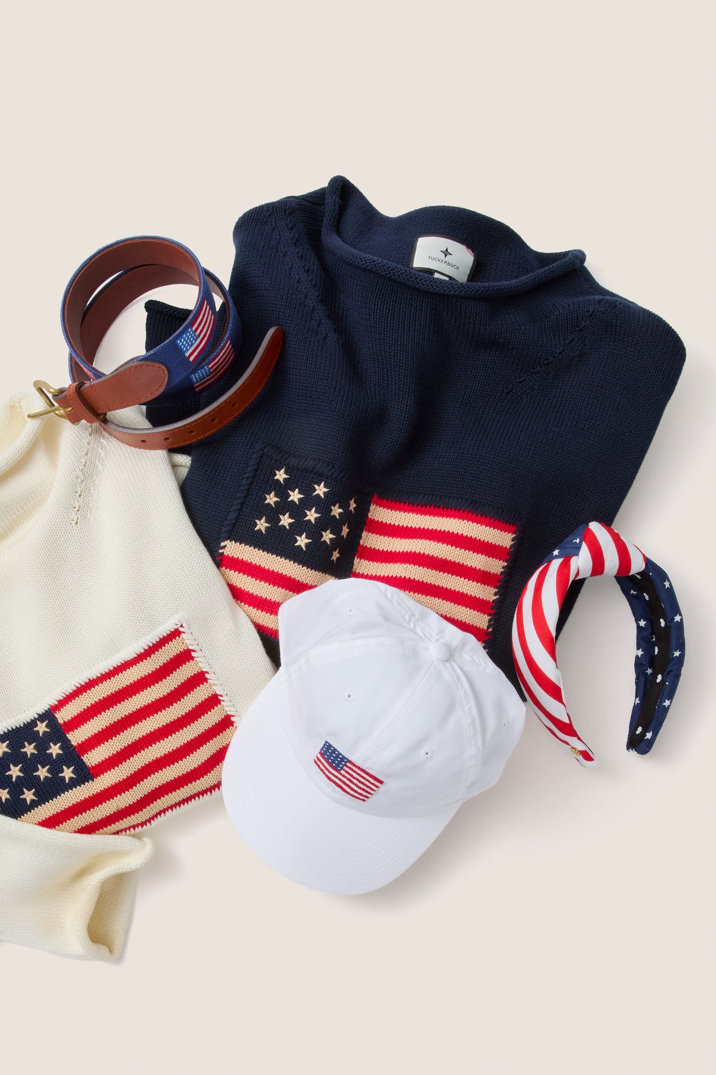 American Flag Needlepoint Belt