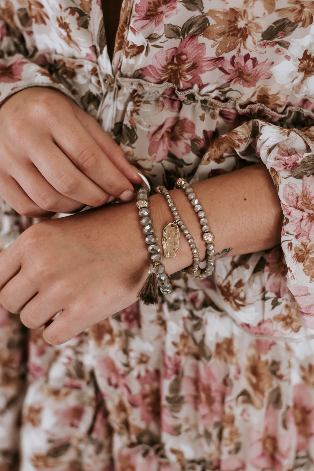 Level Up Bracelet Stack, Taupe