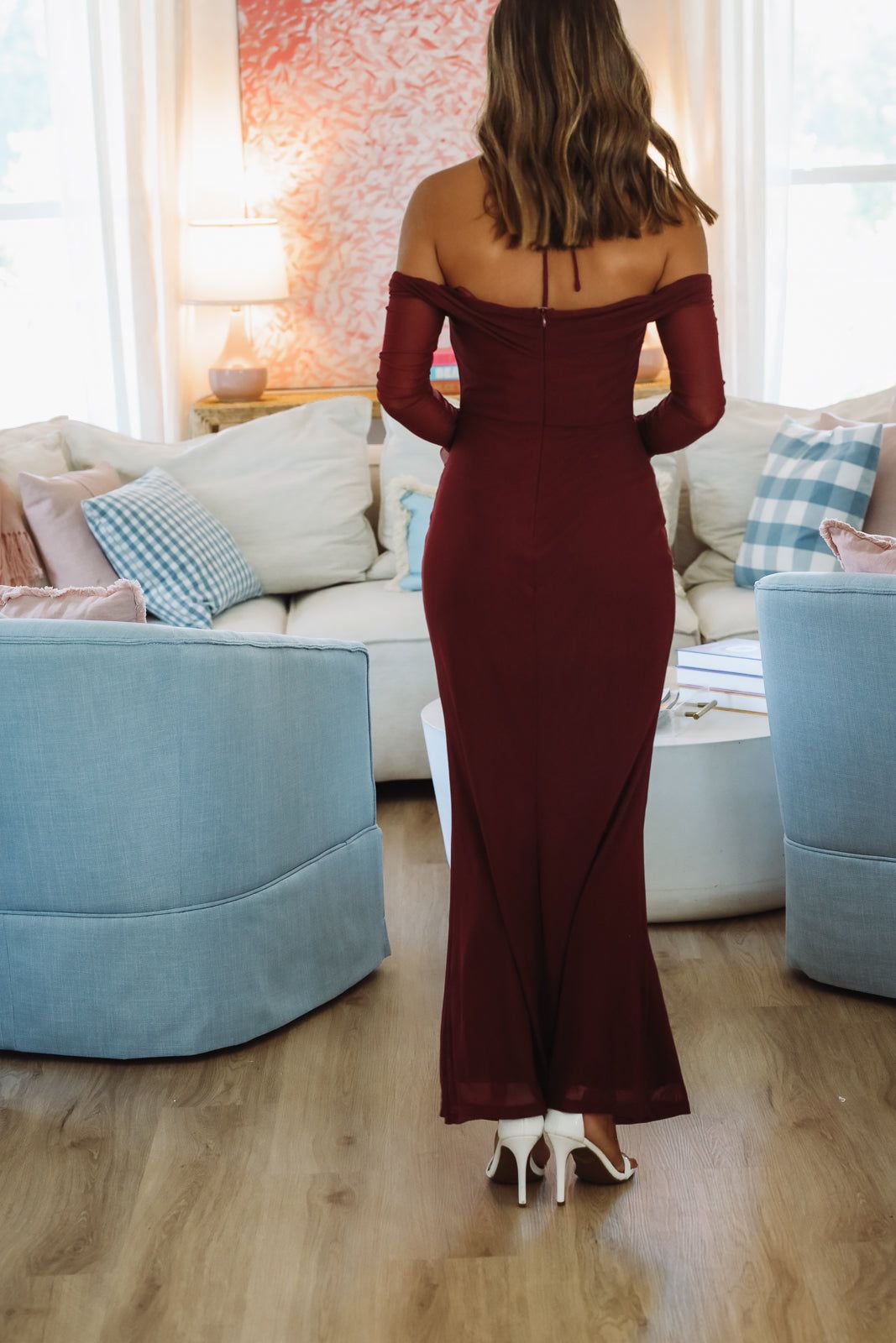 Baby Come Back Midi Dress - Chocolate Burgundy