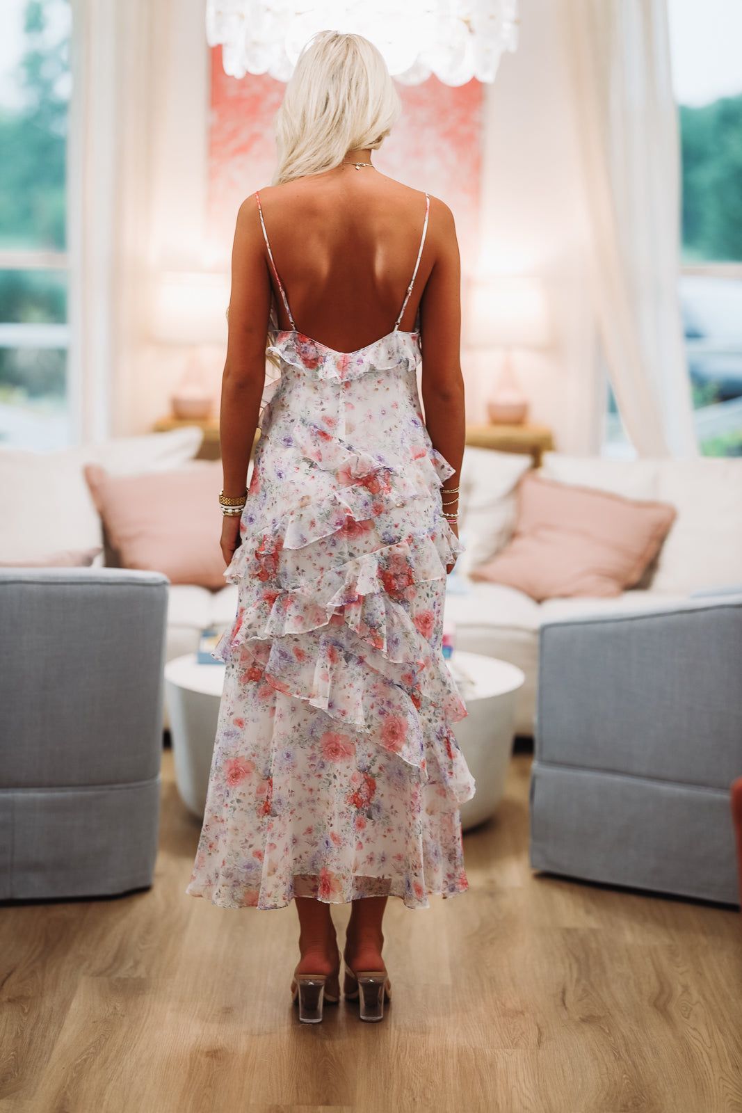 Bloomfinity Maxi Dress - White and Purple