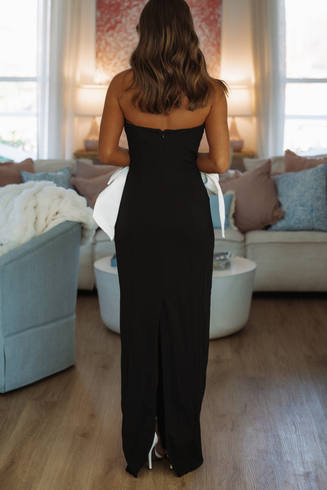 Classic With A Twist Maxi Dress -Black and White