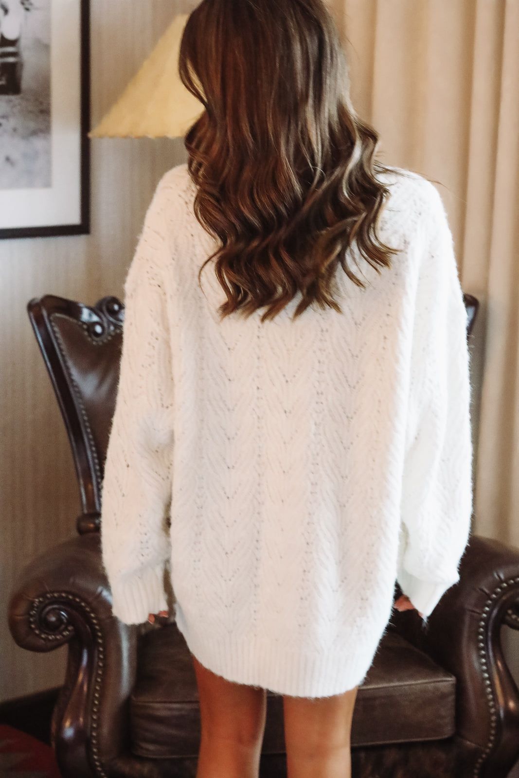 Just for Love Oversized Knit Mini Dress - Cream