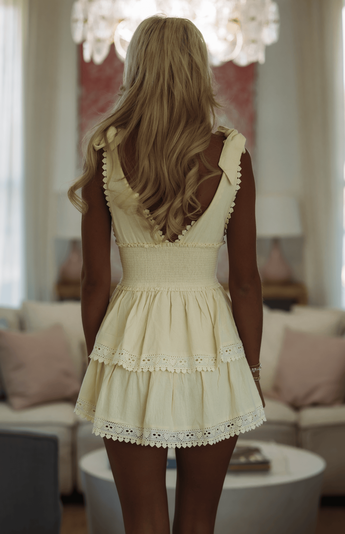 Icing on the Cake Mini Dress - Baby Yellow
