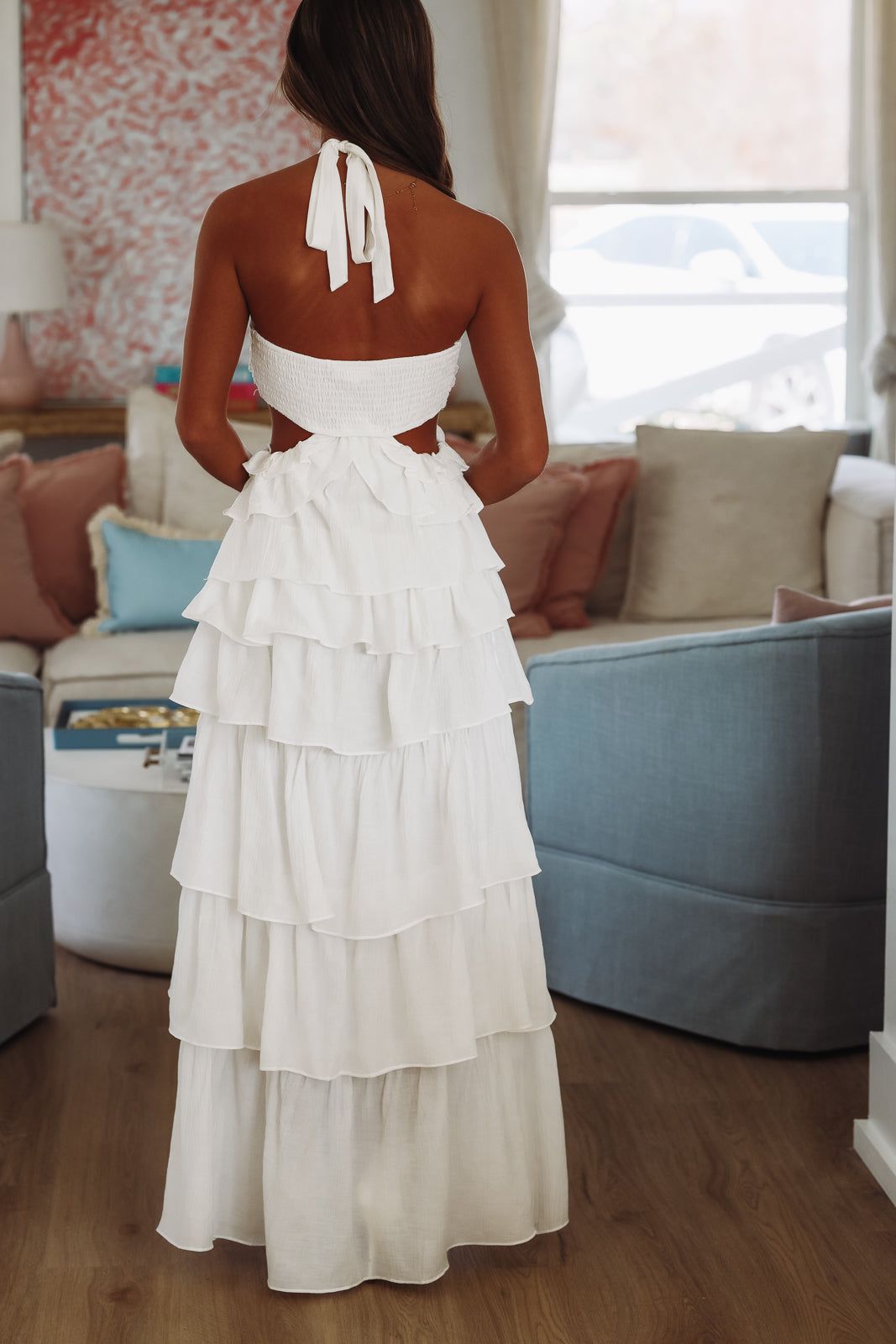 You've Got Me Twisted Maxi Dress - White