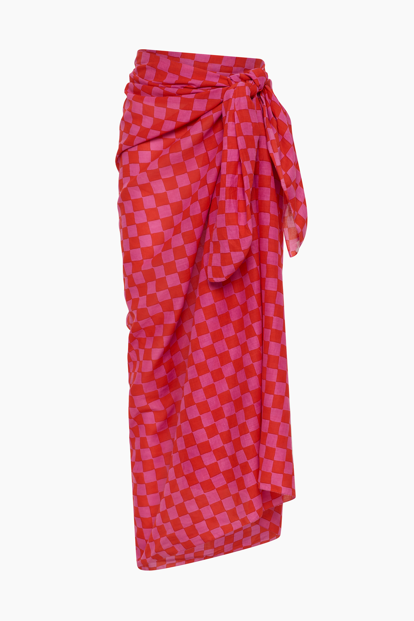 Olympia Etal Wyeth Sarong - Red & Pink Check