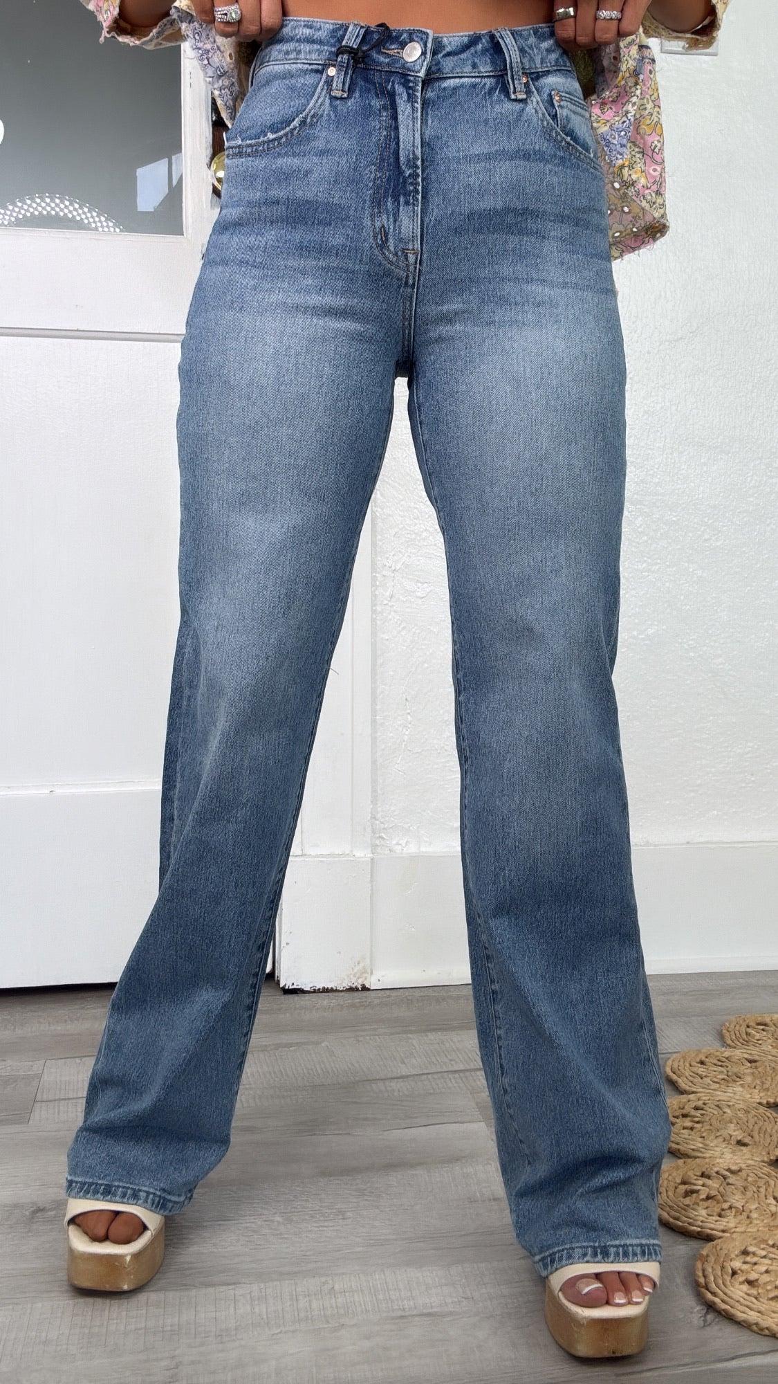 Nico High Rise Wide Leg Denim, Medium