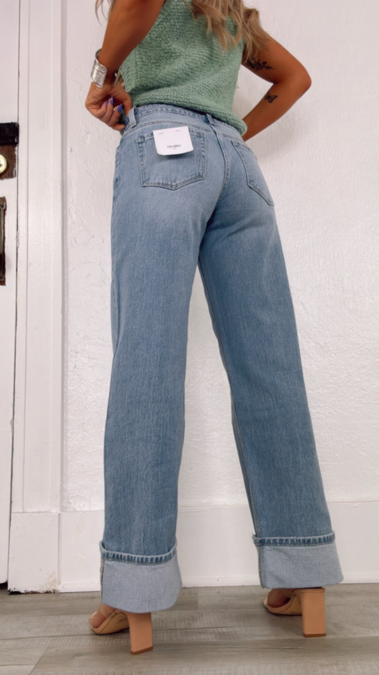 Leo Lower Rise Wide Leg Denim Jean, VERVET