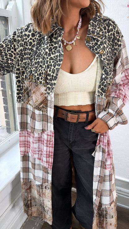 Hidden Aura Shirt Jacket, Leopard Multi