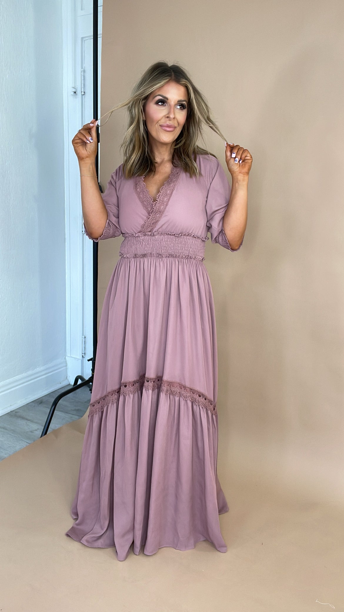 ECB Exclusive: Most Admired Maxi Dress , Blush