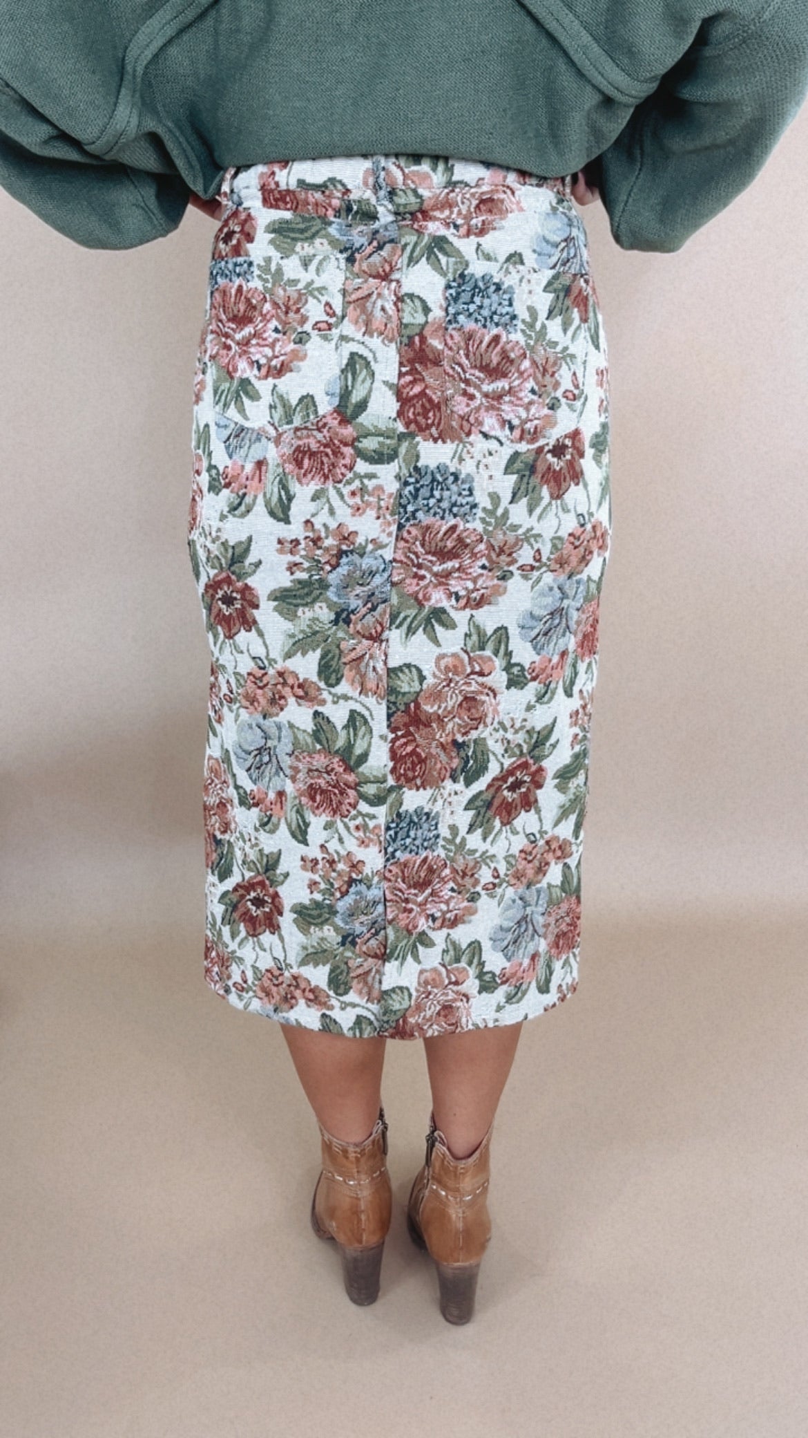 ECB Exclusive: Magnolia Tapestry Midi Skirt