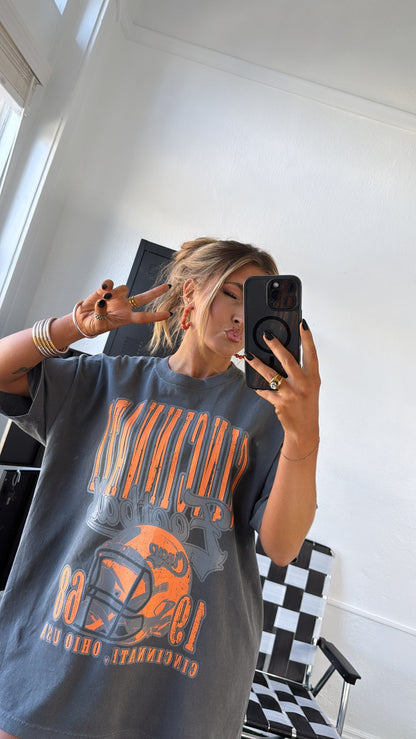 90's Cincinnati Football Vintage Oversized TShirt, Pepper