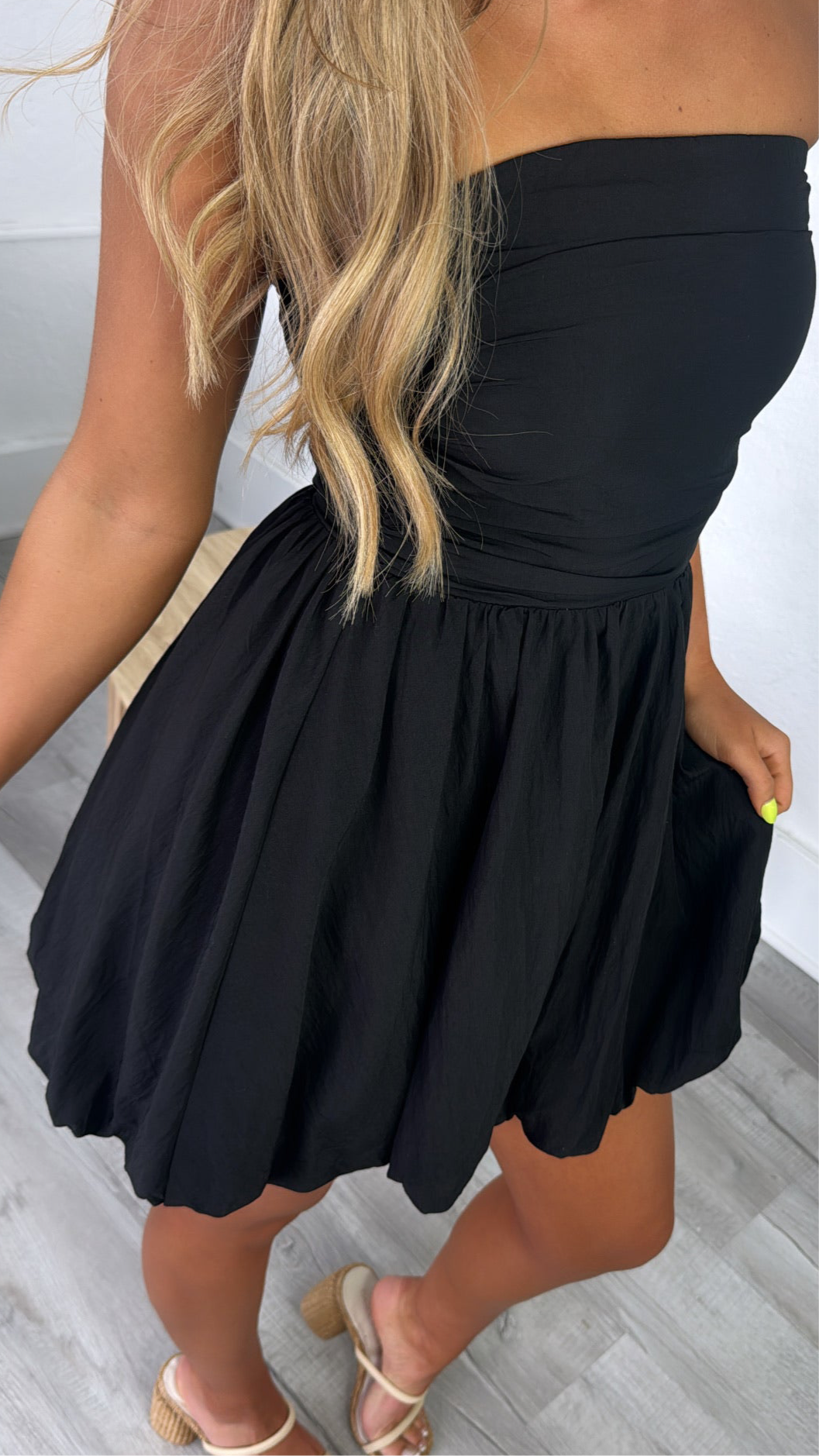 BY TOGETHER: Twilight Kiss Mini Bubble Dress, Black