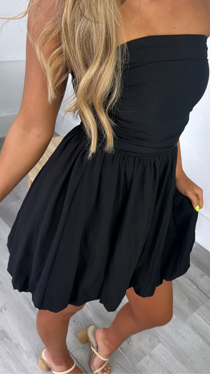 BY TOGETHER: Twilight Kiss Mini Bubble Dress, Black