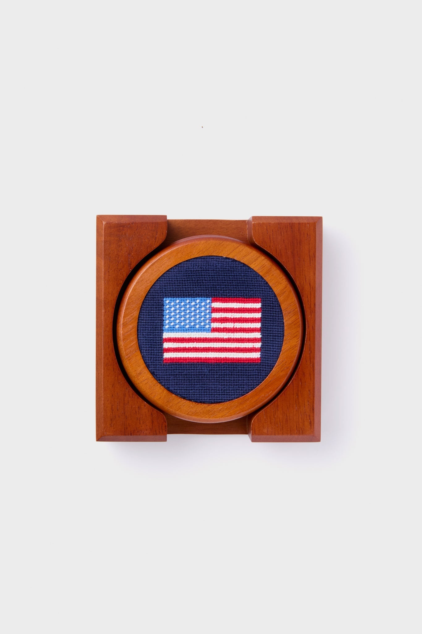 American Flag Needlepoint Coaster Set