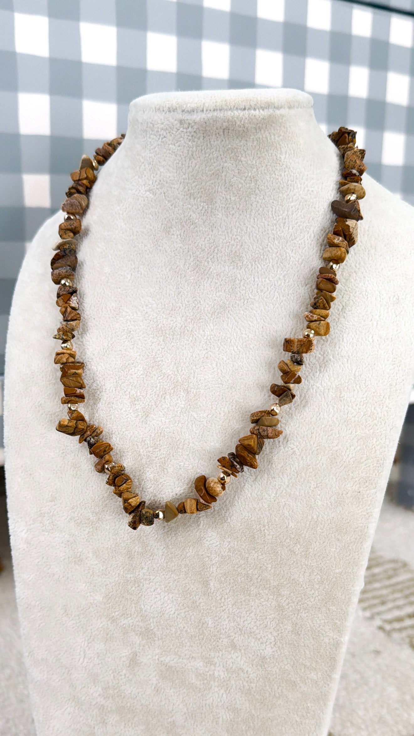Pebble Road Necklace, Brown Multi