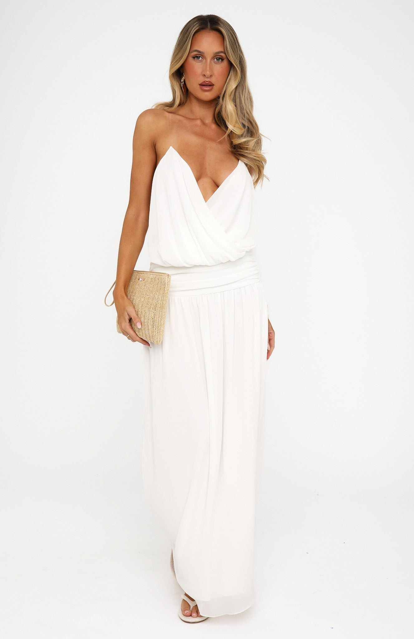 Peachy Keen Maxi Dress White