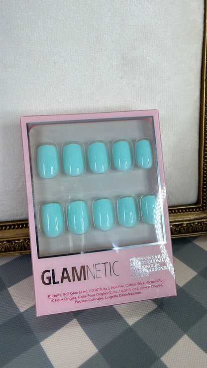 Glamnetics: Soft Teal Nails