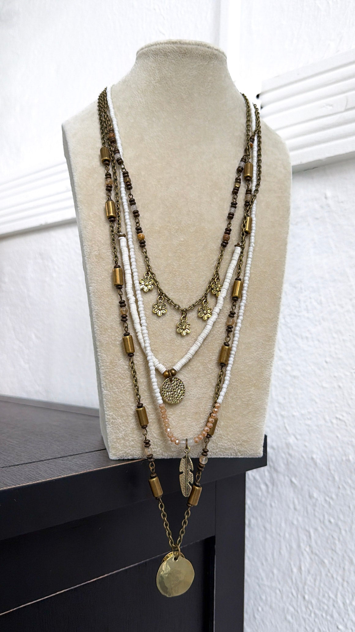 Montana Road Layered Necklace, Ivory