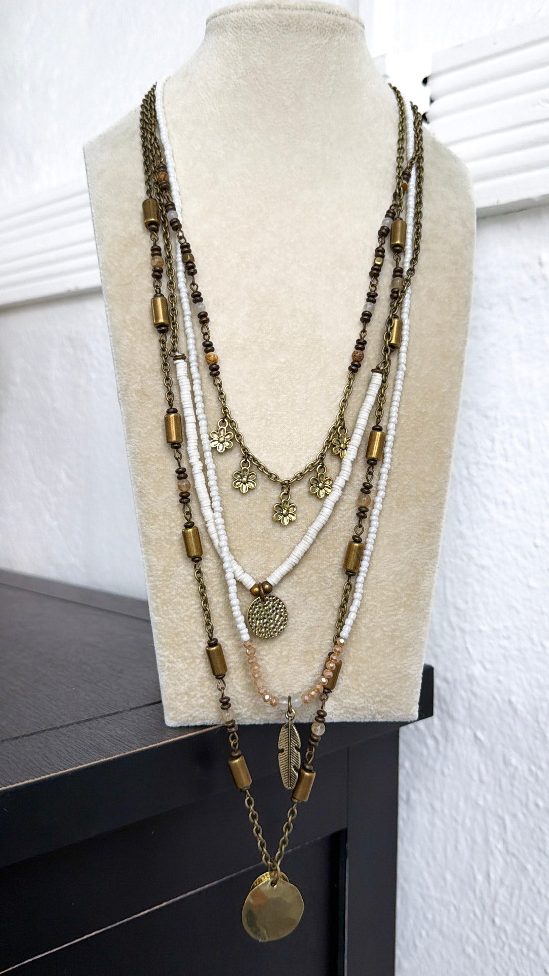 Montana Road Layered Necklace, Ivory