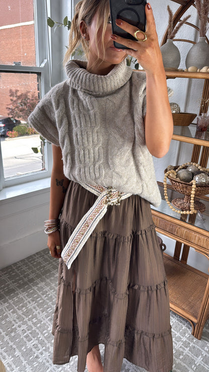 Cozy Knit Turtle Neck Sweater, Lt. Taupe