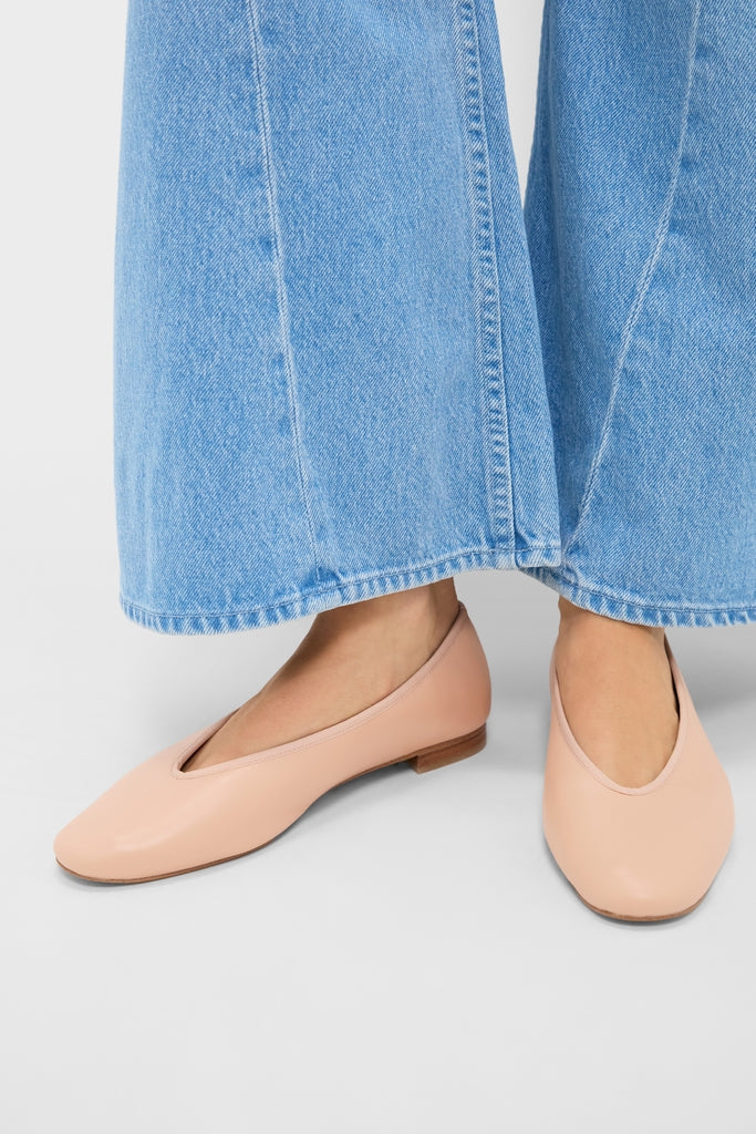 Ballet Pink Leather Nina Flats