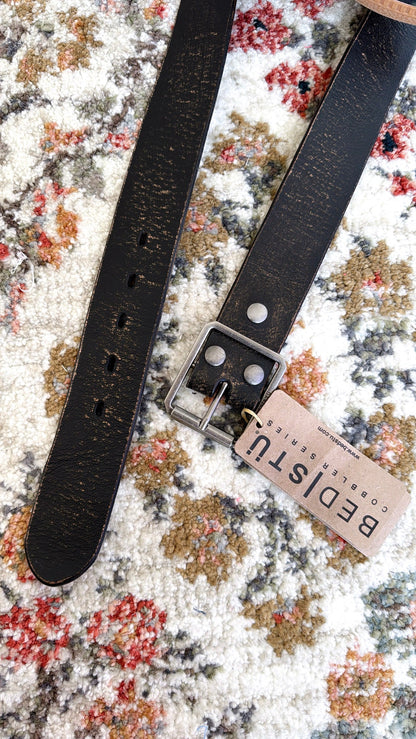 Hobo Leather Belt, Black Abrasive