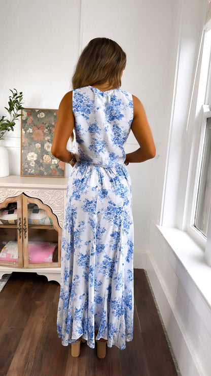 Athena Skies Two Piece Set, Blue/Off-White