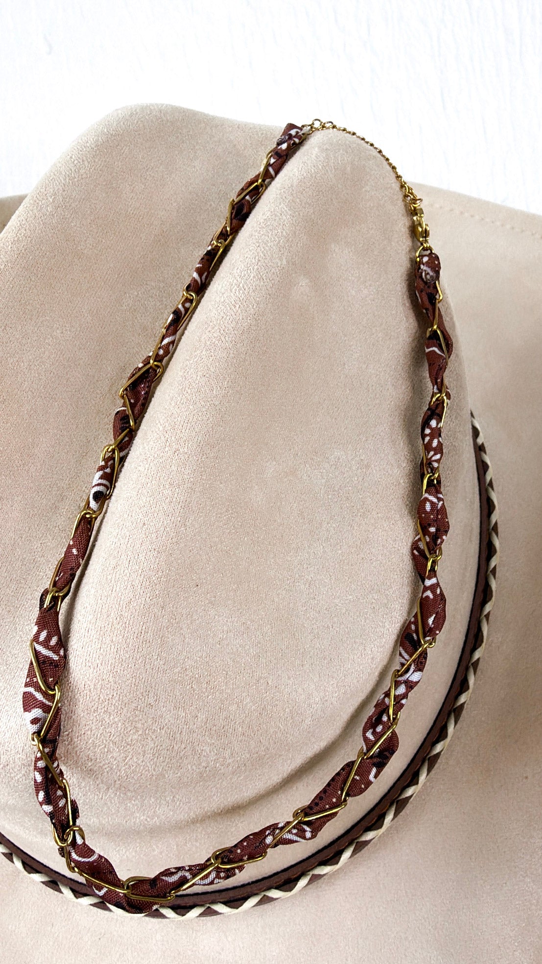 Bandana Twist Necklace, Brown