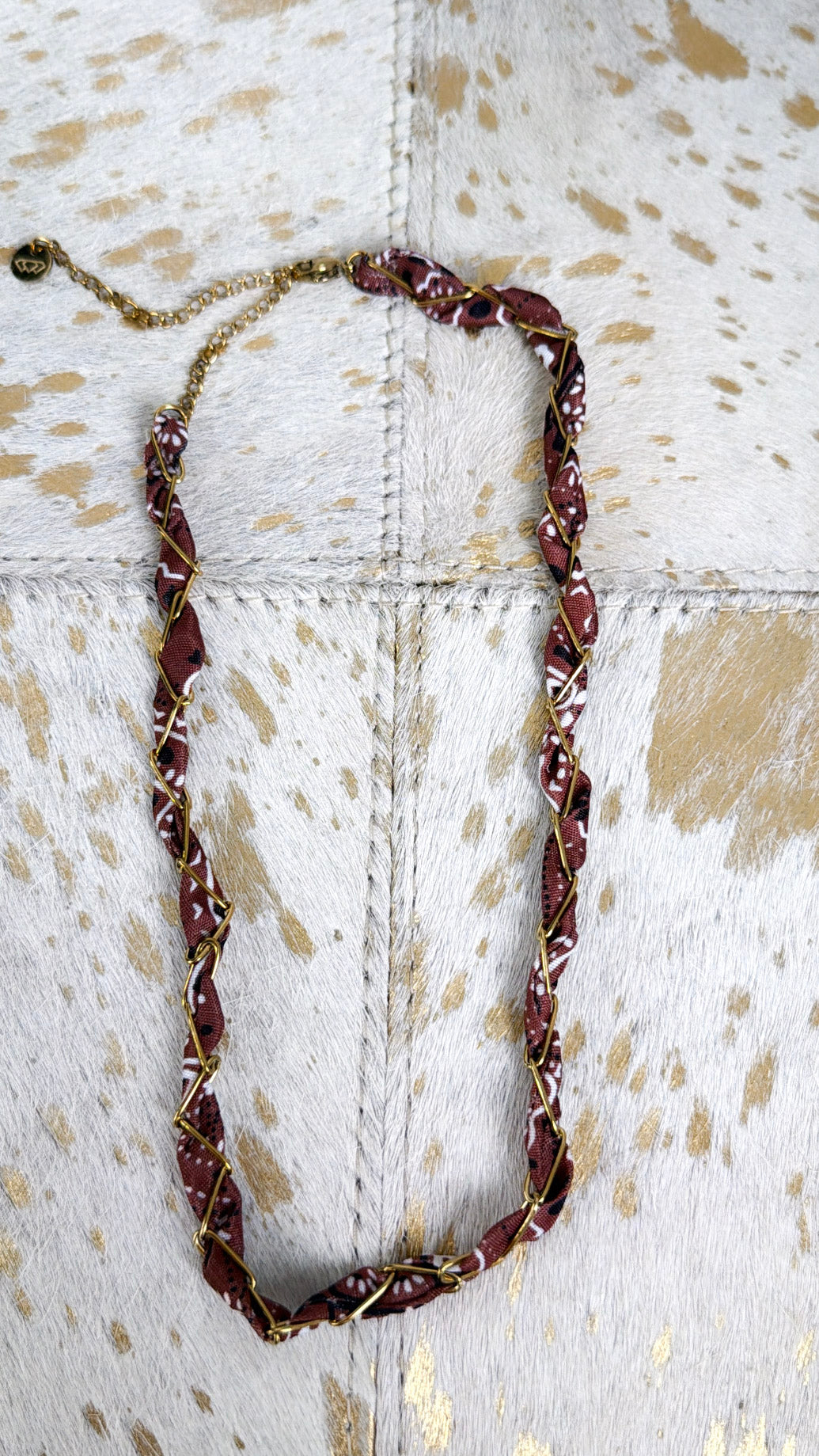 Bandana Twist Necklace, Brown