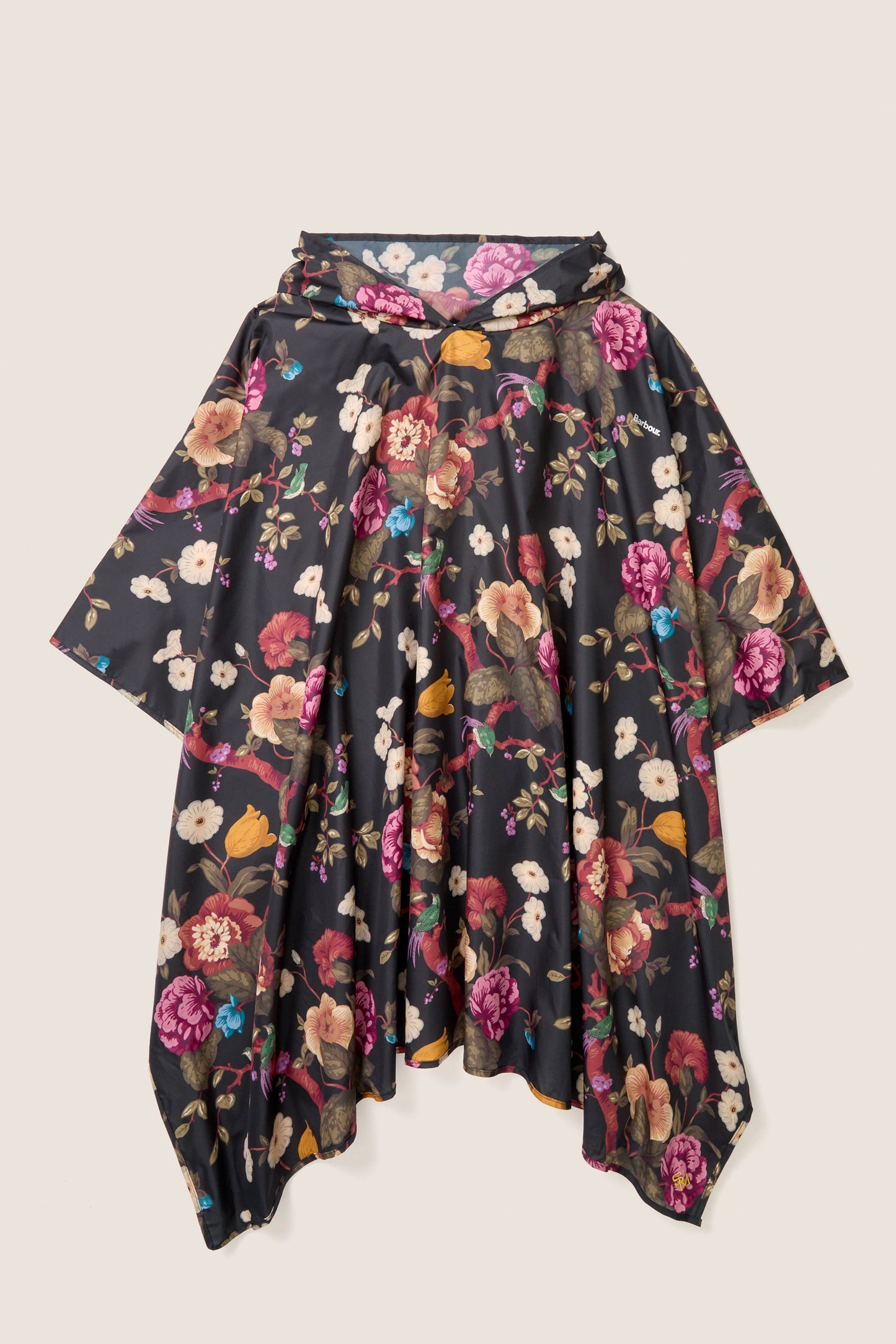 Black Floral Barbour x Tuckernuck Poncho