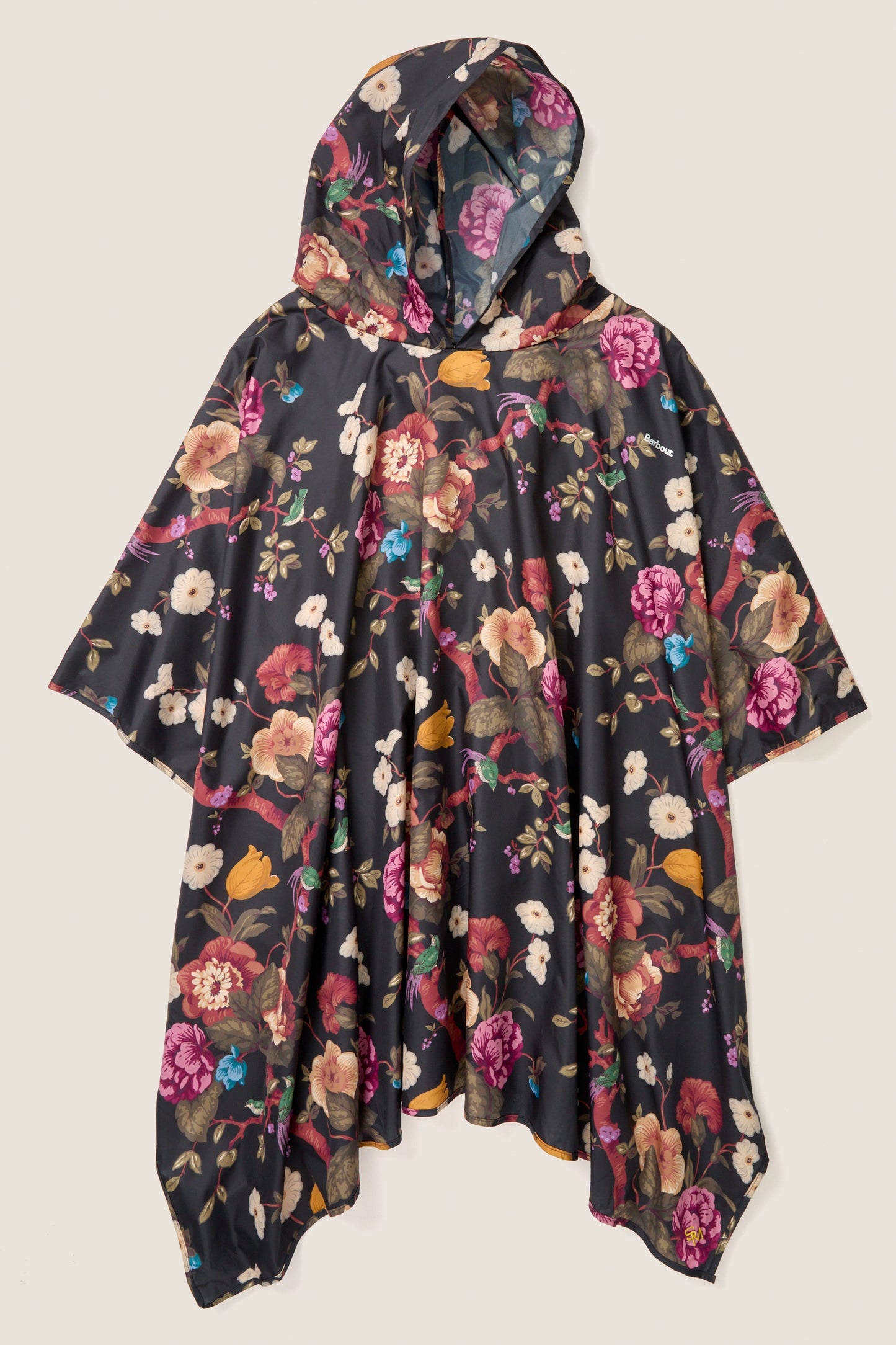 Black Floral Barbour x Tuckernuck Poncho