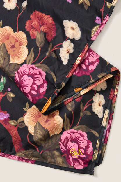 Black Floral Barbour x Tuckernuck Poncho