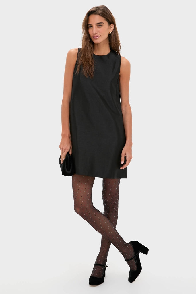 Black and Red Multicolored Dot Tights