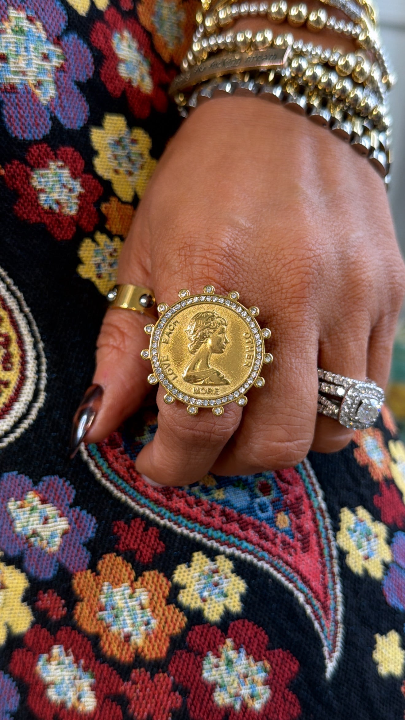 Bling Coin Ring, Gold