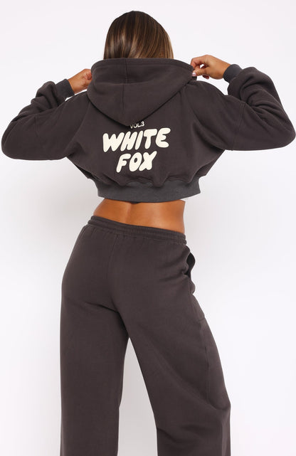 Offstage Cropped Zip Hoodie Shadow
