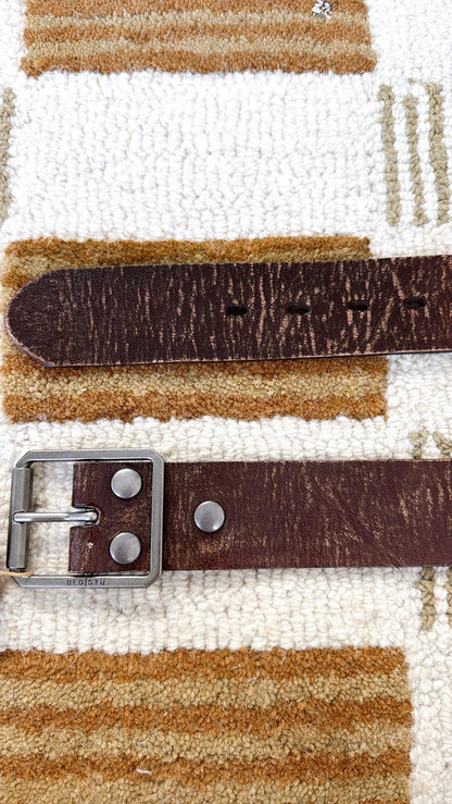 Hobo Leather Belt, Brown Abrasive