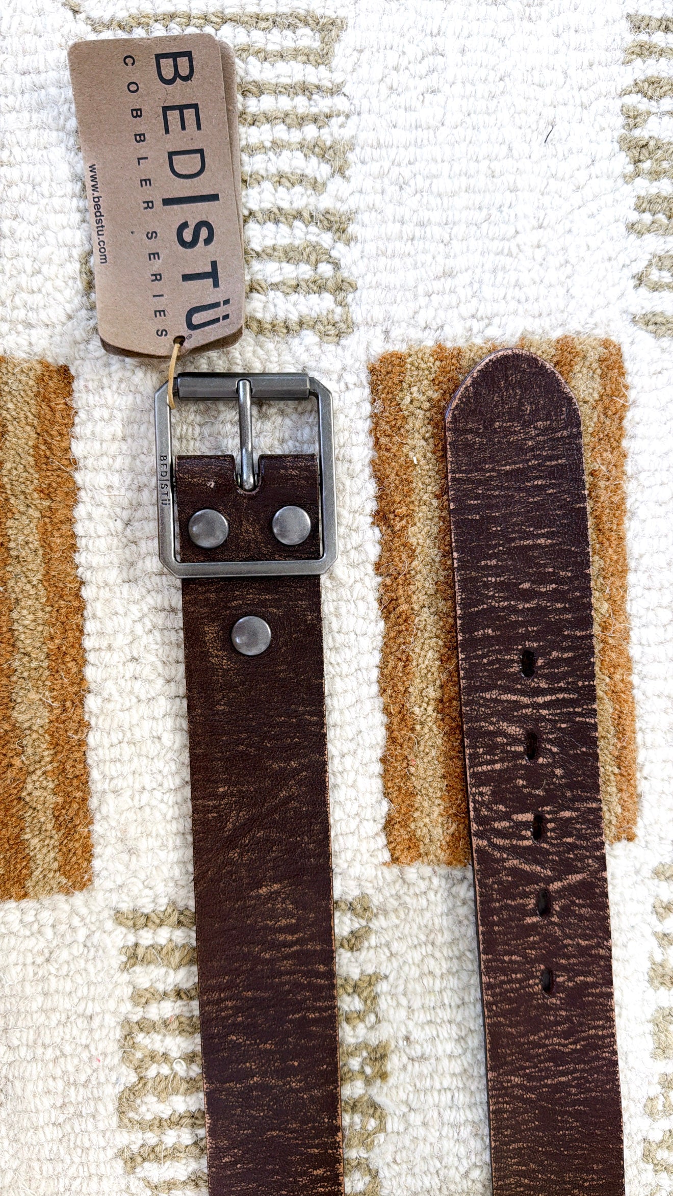 Hobo Leather Belt, Brown Abrasive