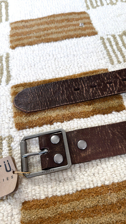 Hobo Leather Belt, Brown Abrasive
