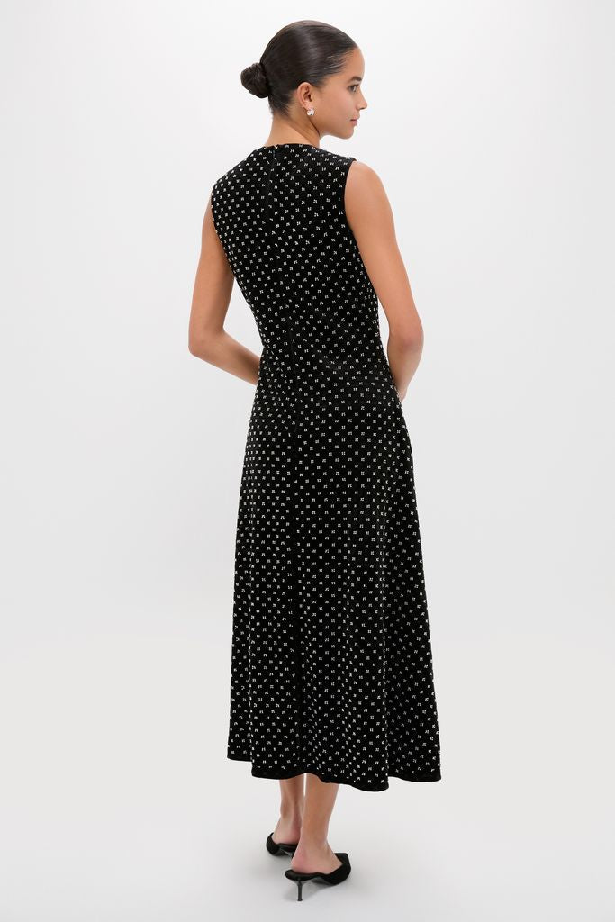 Black Embellished Velvet Antonia Maxi Dress
