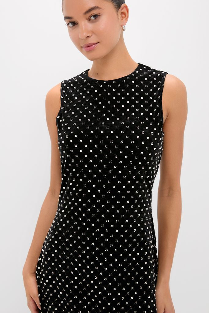 Black Embellished Velvet Antonia Maxi Dress