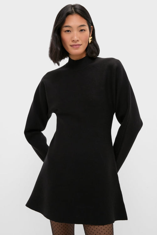 Black Anzu Puplum Sweater Mini Dress