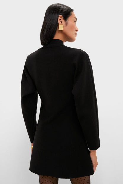 Black Anzu Puplum Sweater Mini Dress