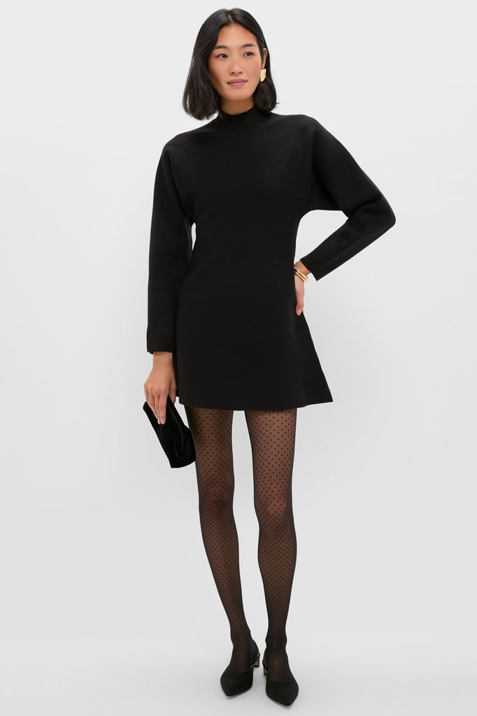 Black Anzu Puplum Sweater Mini Dress