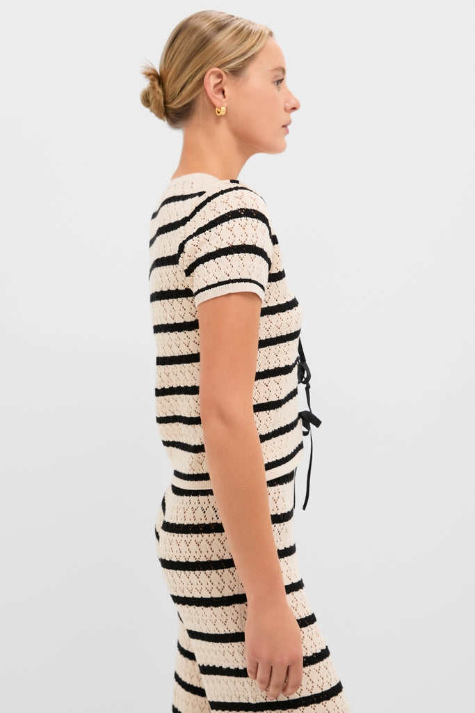 Black & Tan Stripe Portimao Top