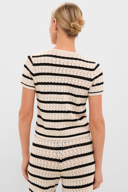 Black & Tan Stripe Portimao Top