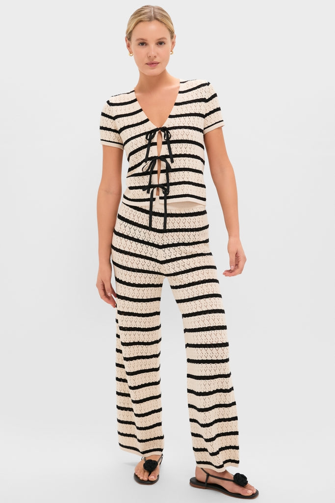 Black & Tan Stripe Portimao Top