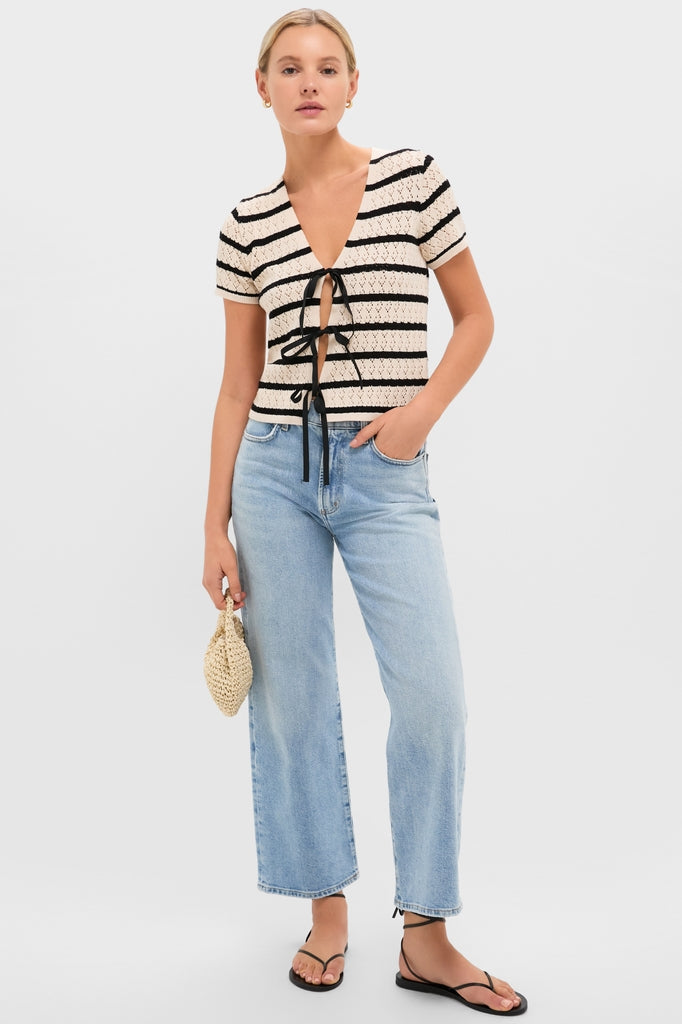 Black & Tan Stripe Portimao Top