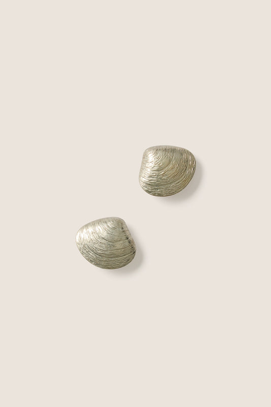 Antique Silver Clam Shell Earrings